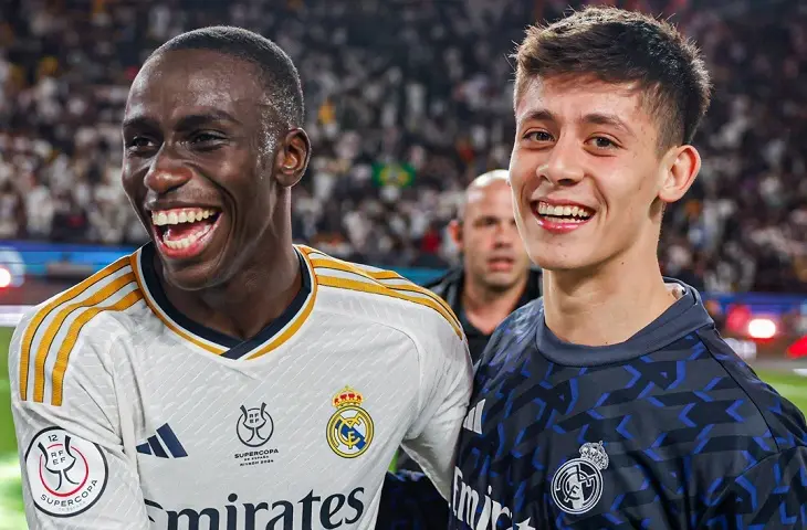 Ferland Mendy y Arda Guler, jugador del Real Madrid. @Realmadrid