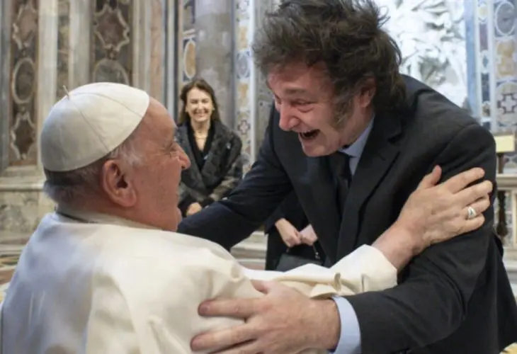 Papa Francisco y Javier Milei, presidente de Argentina. / RR SS.