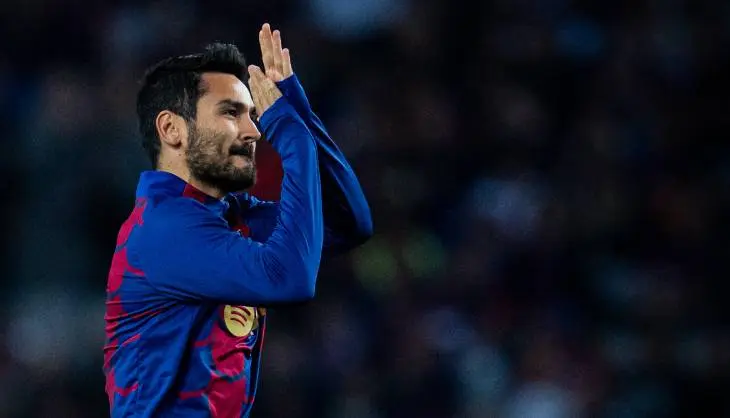Gundogan durante el calentamiento antes del inicio del partido. / @fcbarcelona