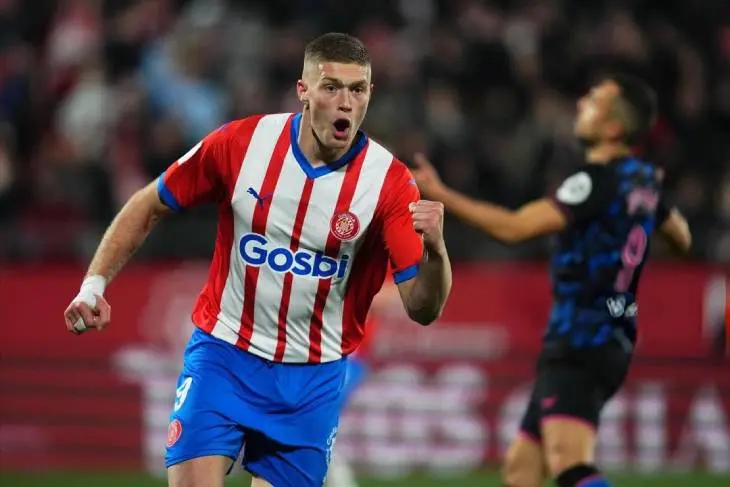 Artem Dovbyk celebrando uno de sus goles en LaLiga. / @tema_Dovbyk