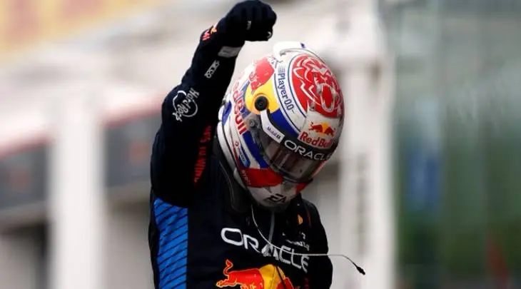 Max Verstappen celebrando su triunfo en Canad&aacute;. / @redbullracing