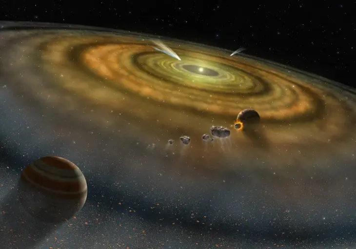 Ilustraci&oacute;n de la colisi&oacute;n de asteroides en el sistema Beta Pictoris. / NASA