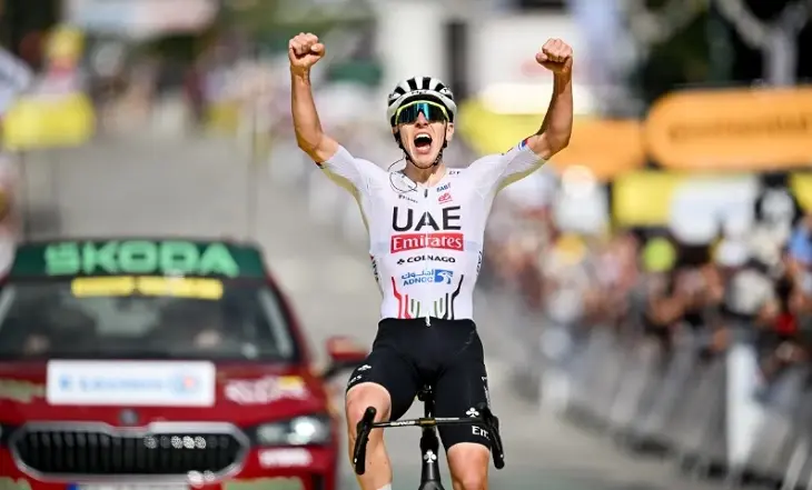 Tadej Pogacar, marca otro hito hist&oacute;rico en el Tour de Francia 2024. / RR SS