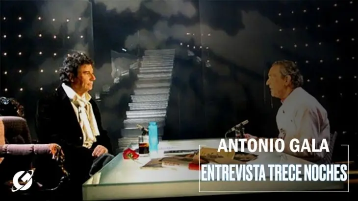 Jes&uacute;s Quintero y Antonio Gala en uno de los programas de "Trece noches".