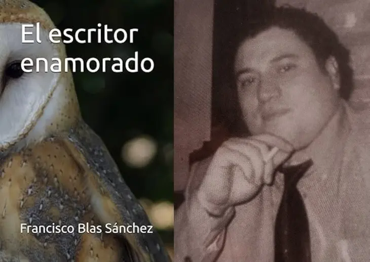 Portada de la novela "El escritor enamorado" y retrato de su autor