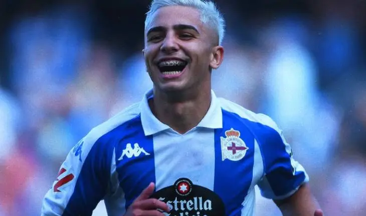 Yeremay celebrando el gol del Deportivo  ante el Racing de Ferrol. /  @rcdeportivo