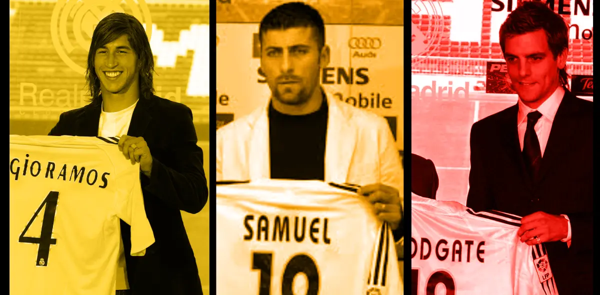 Sergio Ramos, Walter Samuel y Jonathan Woodgate o el bueno, el feo y el malo. /  Composici&oacute;n