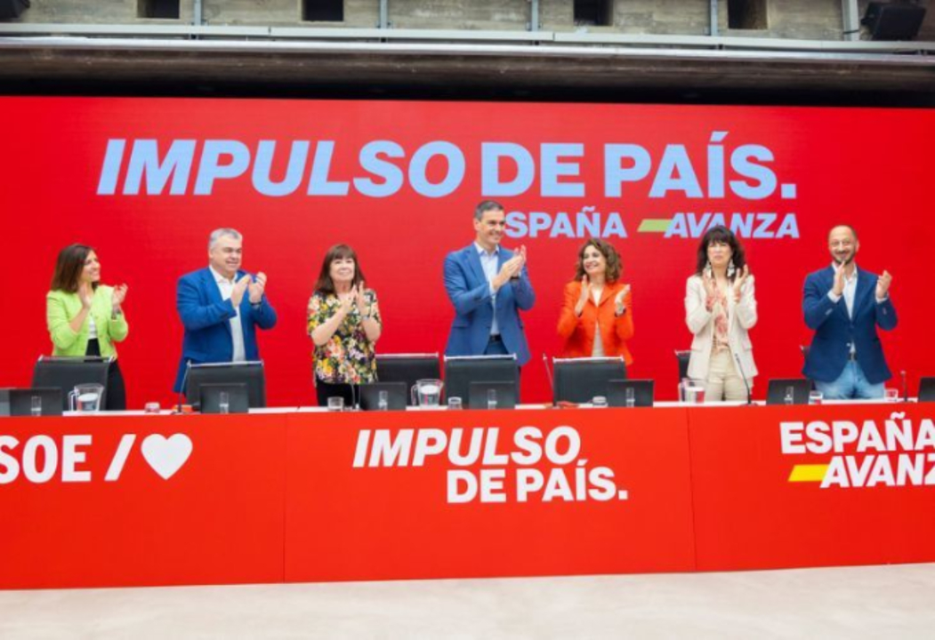 Pedro S&aacute;nchez, presidente del Gobierno, reunido con la Ejecutiva del PSOE. / PSOE.
