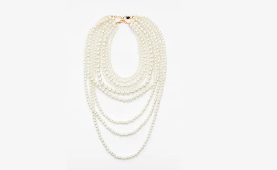 Collar multiperlas de Zara, screanshot p&aacute;gina web oficial de Zara.