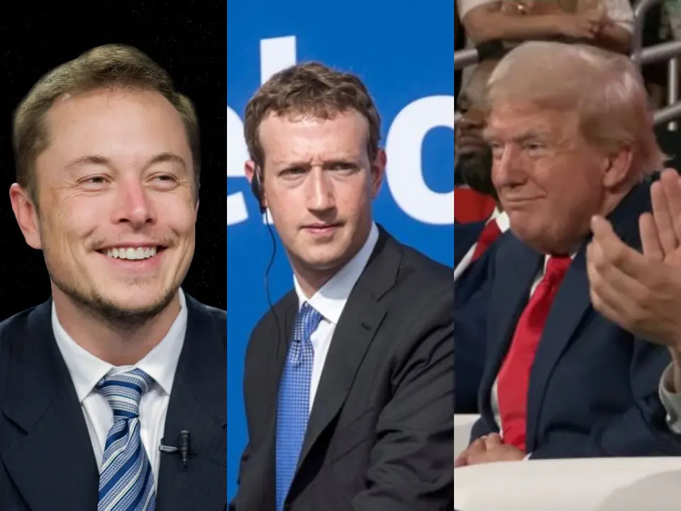 Elon Musk, Mark Zuckerberg y Donald Trump. / Mundiario