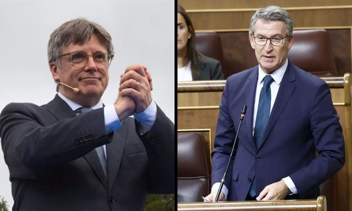 Carles Puigdemont y Alberto N&uacute;&ntilde;ez Feij&oacute;o. / RR SS.