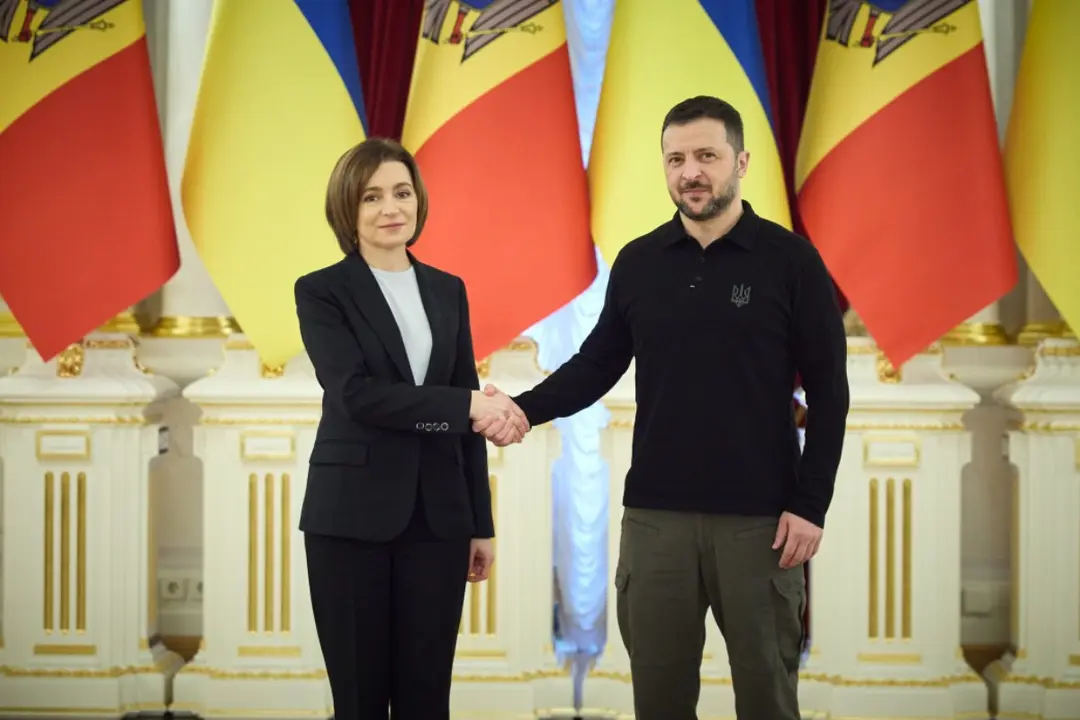 Maia Sandu, presidenta de Moldavia y Volod&iacute;mir Zelenski, mandatario de Ucrania. / Oficina del Presidente de Ucrania