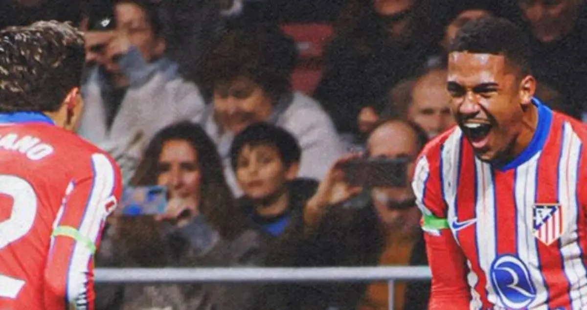 Samuel Lino celebrando su gol ante el Mallorca. / @atleti