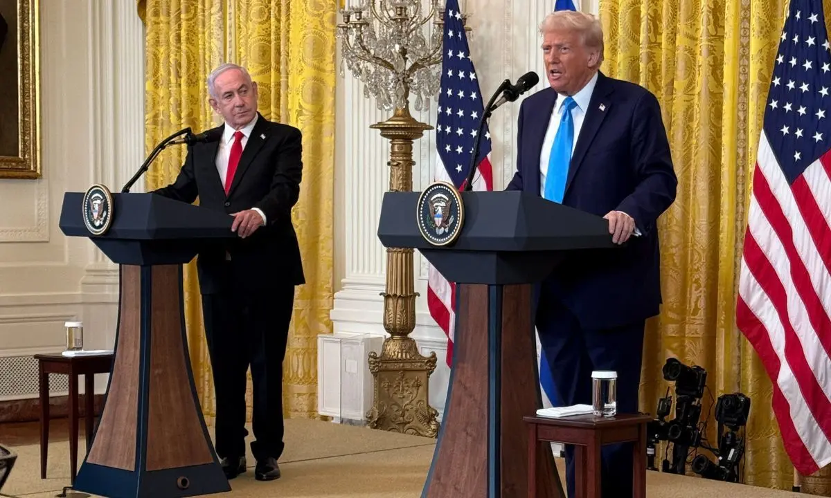 Benjam&iacute;n Netanyahu, primer ministro de Israel; junto a Donald Trump, presidente de EE UU. / @WhiteHouse.