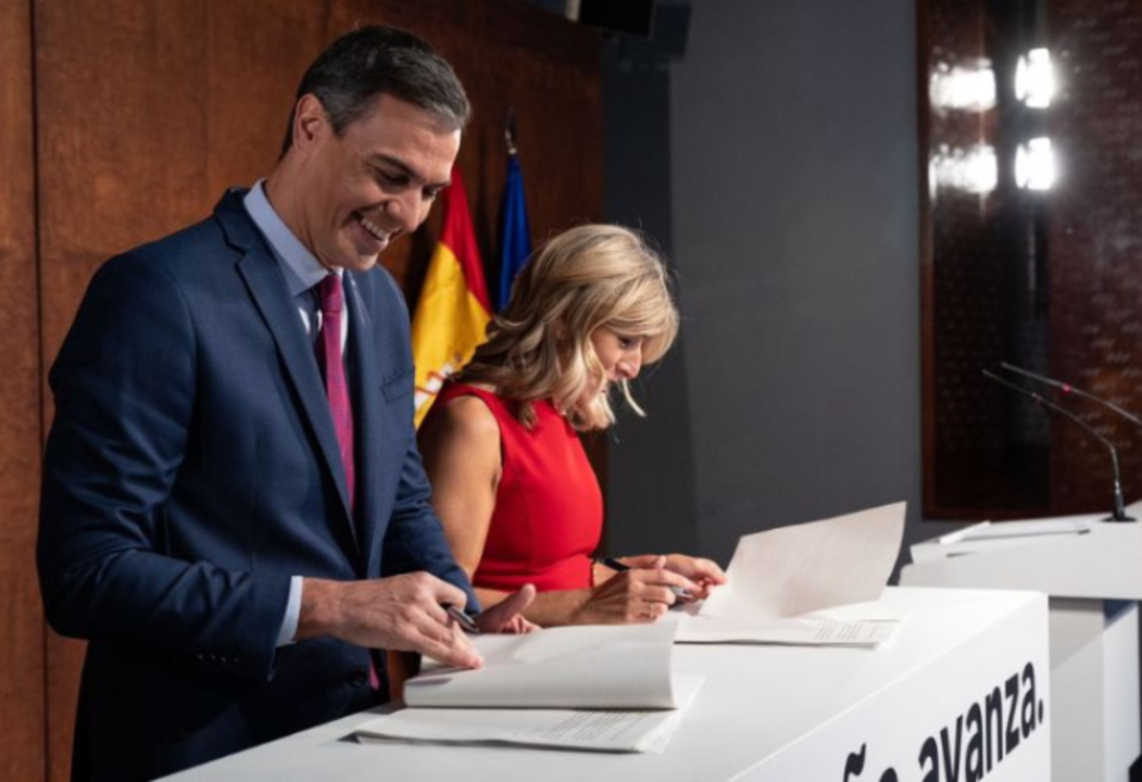 Pedro S&aacute;nchez, presidente del Gobierno, y Yolanda D&iacute;az, l&iacute;der de Sumar. / @Pilar_Alegria