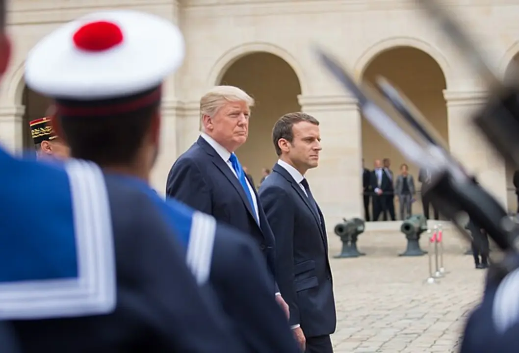 Donald Trump, presidente de EE UU y Emmanuel Macron, mandatario de Francia. / Casa Blanca