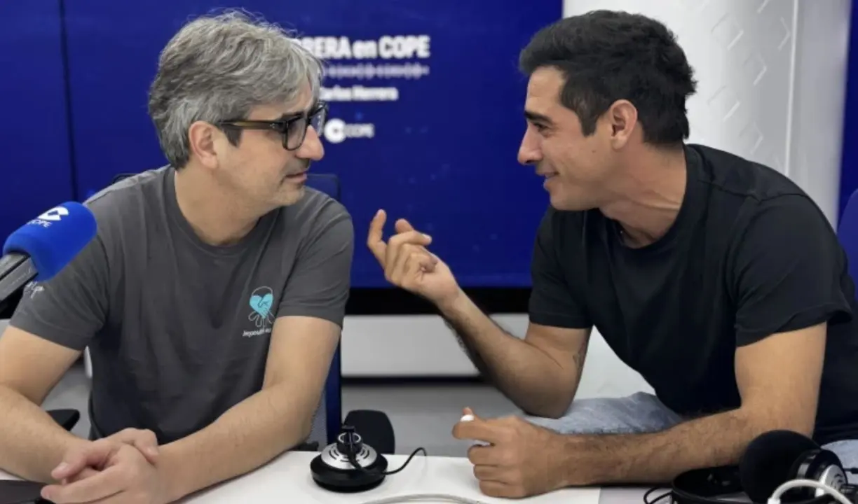 Diego Gonz&aacute;lez Rivas con Alberto Herrera en el porgrama Herrera en Cope. / Cope.