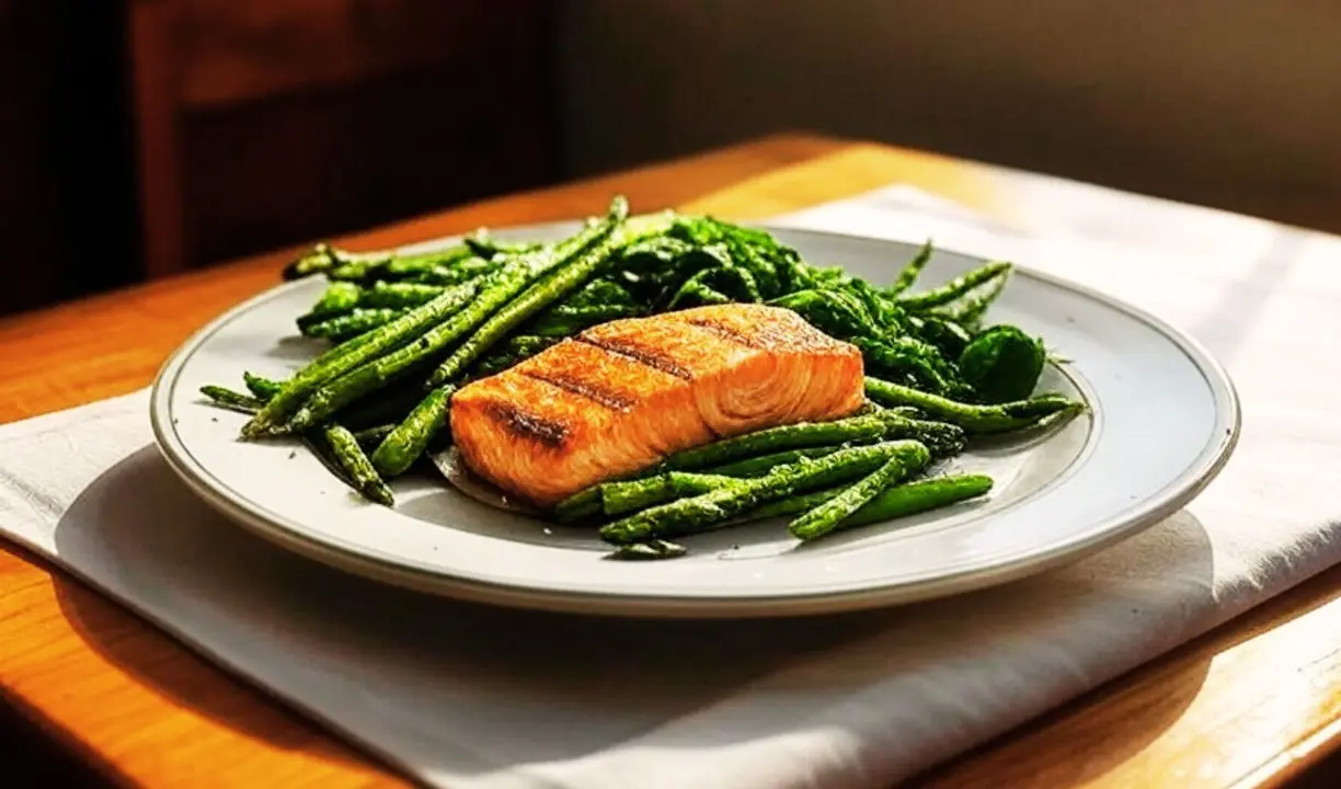 Un plato con salm&oacute;n y verduras. / Mundiario.