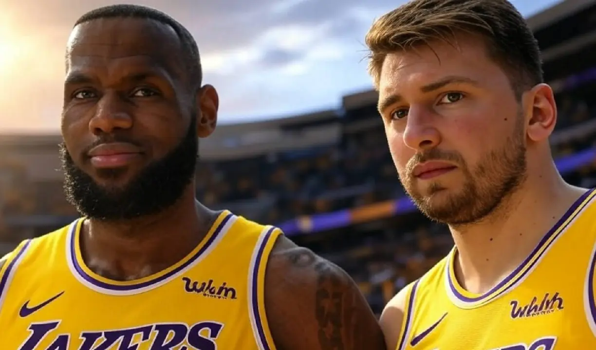 LeBron James y Luka Doncic. / Grok