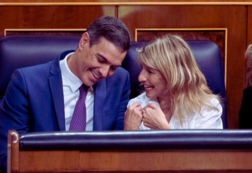 Pedro S&aacute;nchez, presidente de Gobierno, y Yolanda D&iacute;az, l&iacute;der de Sumar. / RR SS
