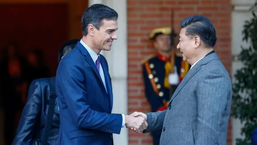 Pedro S&aacute;nchez, presidente del Gobierno; y Xi Jinping, presidente de China. / RR SS.