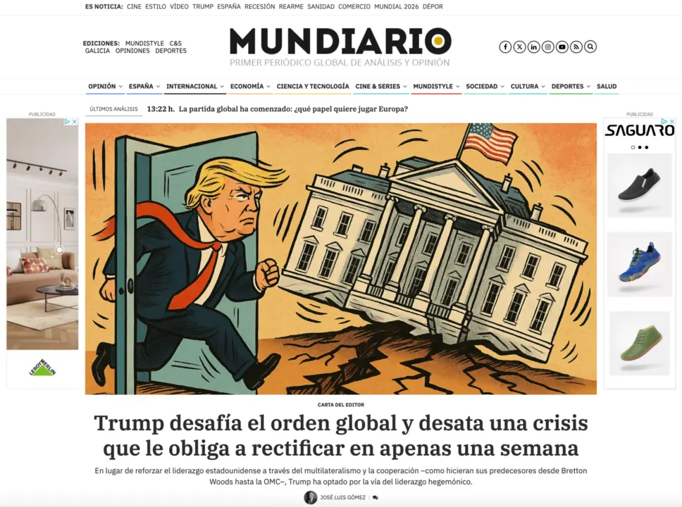 Home de MUNDIARIO el 13 de abril de 2025. / Mundiario