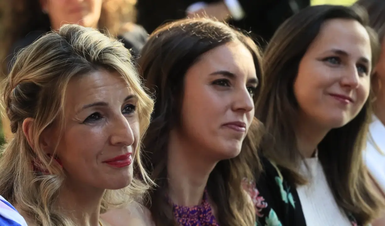 Yolanda D&iacute;az, Irene Montero e Ione Belarra. / RR SS
