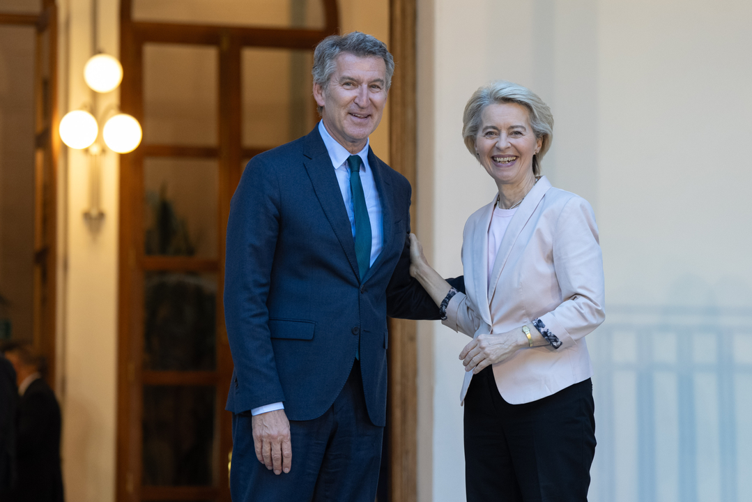 Alberto N&uacute;&ntilde;ez Feij&oacute;o, l&iacute;der del PP y Ursula von der Leyen, presidenta de la Comisi&oacute;n Europea. / Partido Popular