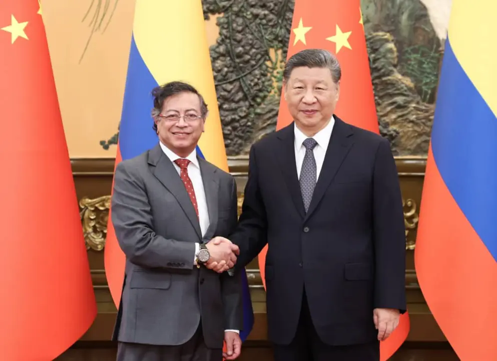 El presidente de Colombia, Gustavo Petro, se reuni&oacute; con el l&iacute;der chino, Xi Jinping. / Ministerio de Relaciones Exteriores de China