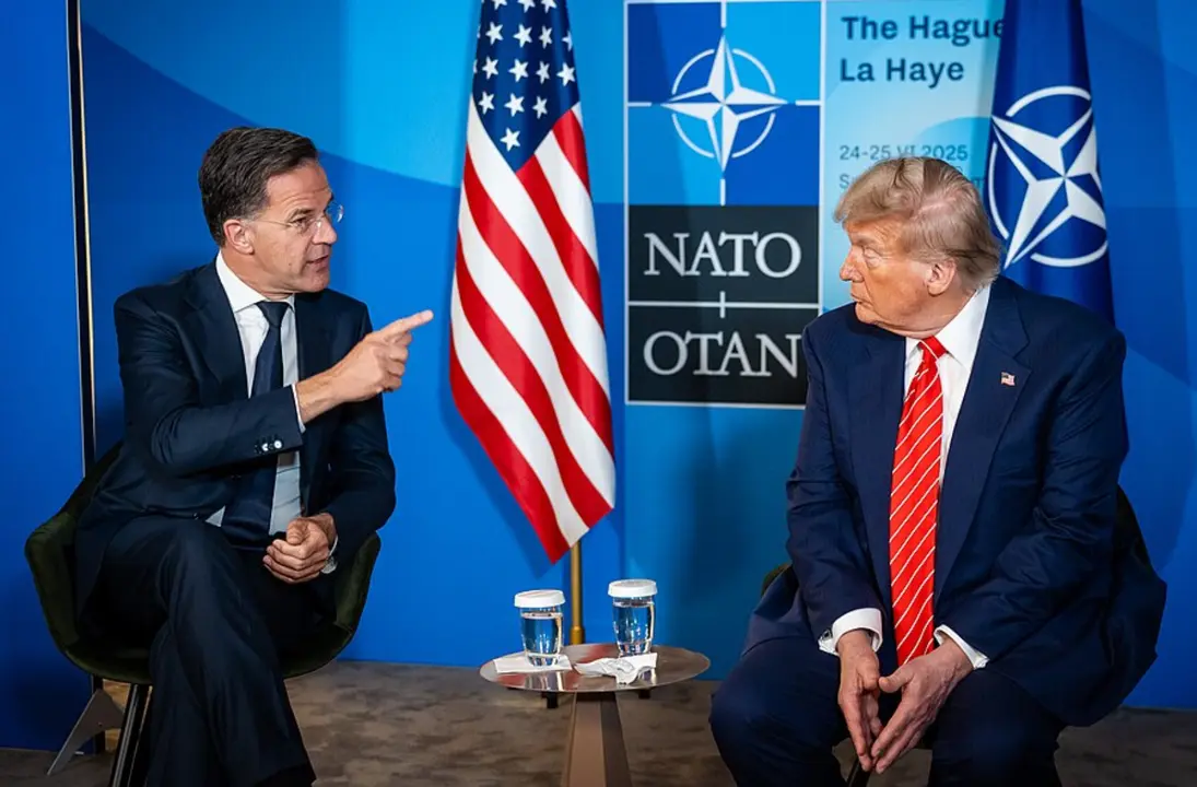 El secretario general de la OTAN, Mark Rutte, junto al presidente de EE UU, Donald Trump. / Ministerio de Asuntos Exteriores de los Pa&iacute;ses Bajos