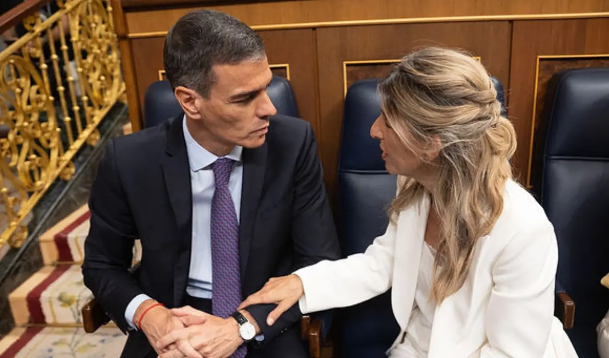 Pedro S&aacute;nchez y Yolanda D&iacute;az. / RR SS.