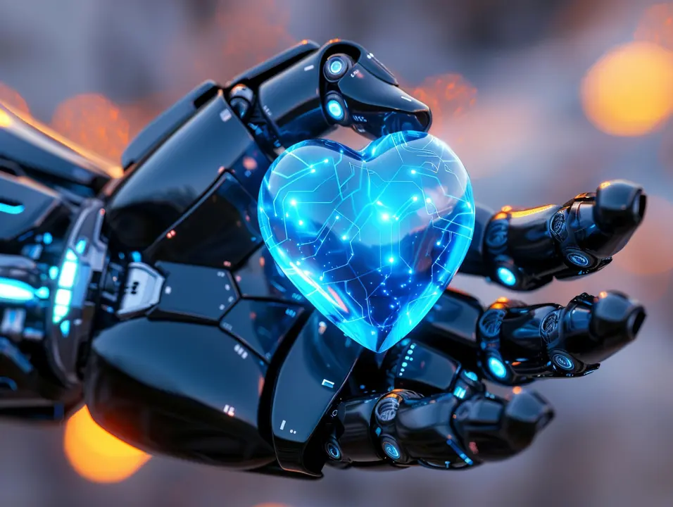 Un coraz&oacute;n en manos de un robot. / Freepik