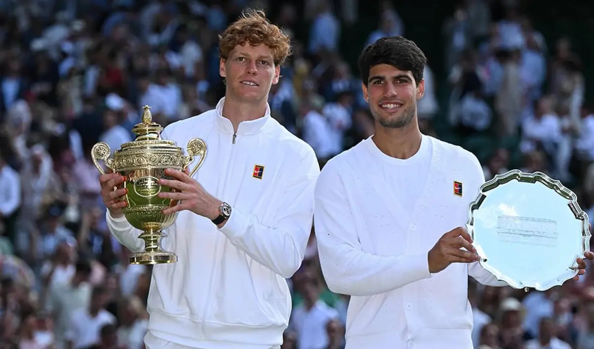 Jannik Sinner y Carlos Alcaraz. /  Instagram: wimbledon