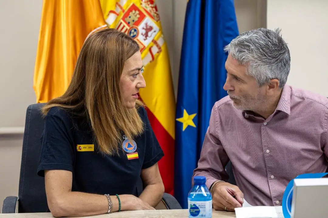 Viginia Barcones, directora general de Protecci&oacute;n Civil y Fernando Grande-Marlaska, ministro del Interior. / @Interiorgob