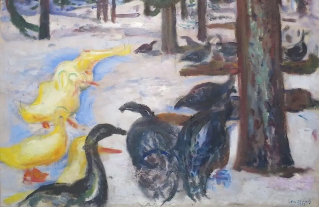 Patos y pavos en la nieve, de Edvard Munch (1913). / Museo Munch de Oslo