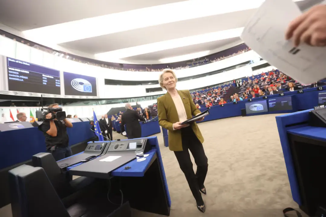Ursula von der Leyen, presidenta de la Comisi&oacute;n Europea en el discurso del Estado de la Uni&oacute;n. /Parlamento Europeo