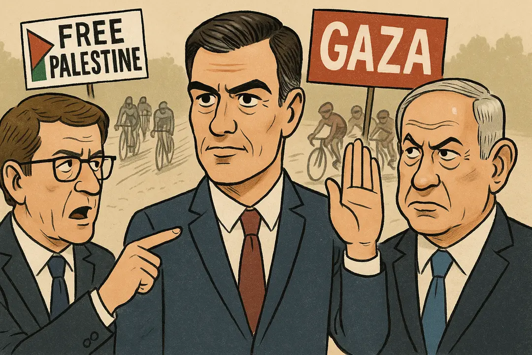 Feijóo, Sánchez y Netanyahu. / Mundiario