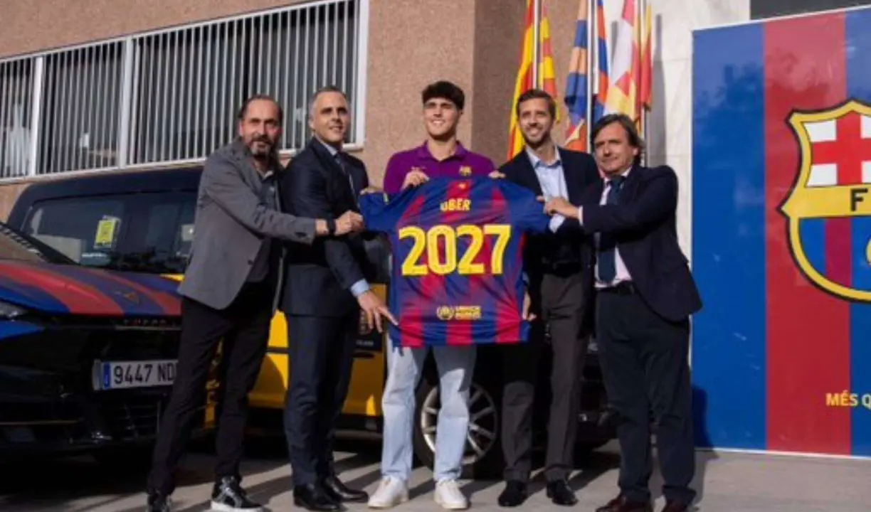 Acto de oficializacion del acuerdo entre Uber y el FC Barcelona. /  @fcbarcelona