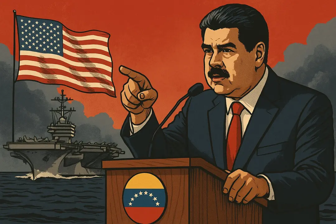 Ilustraci&oacute;n de Nicol&aacute;s Maduro, que intenta plantar cara a EE UU. / Mundiario