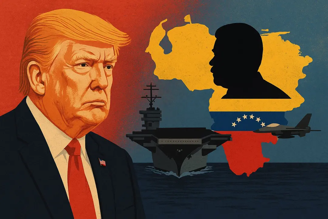 Ilustraci&oacute;n de la tensi&oacute;n en Venezuela con Trump y Maduro como protagonistas. / Mundiario