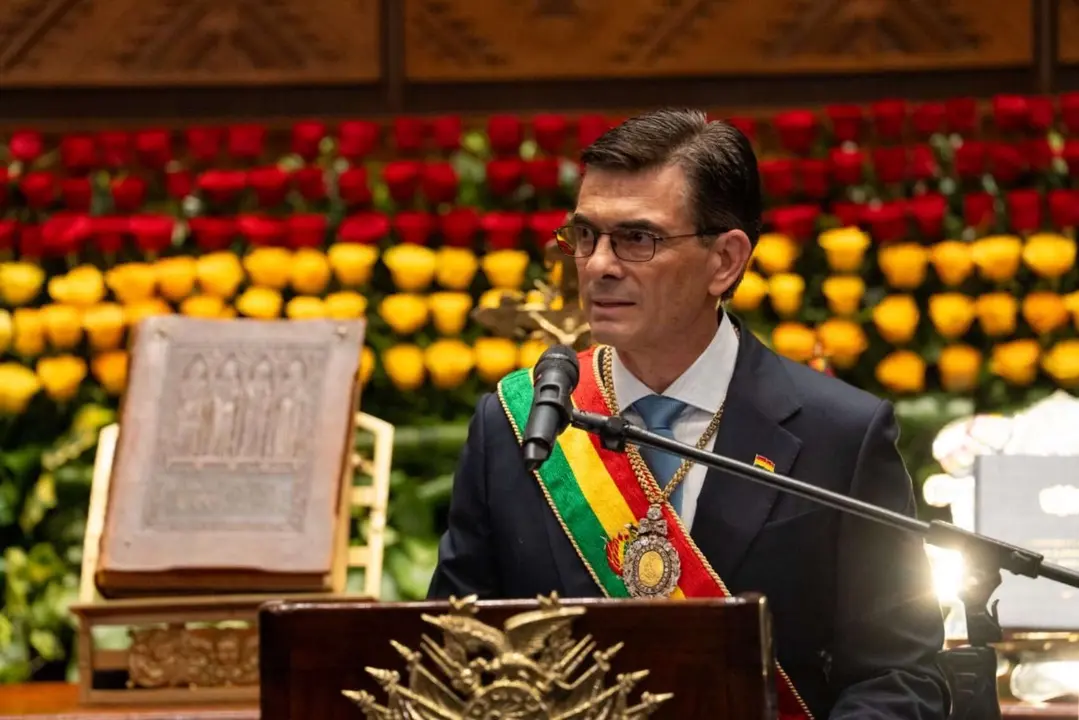 Rodrigo Paz, presidente de Bolivia en su investidura. / Presidencia de Paraguay