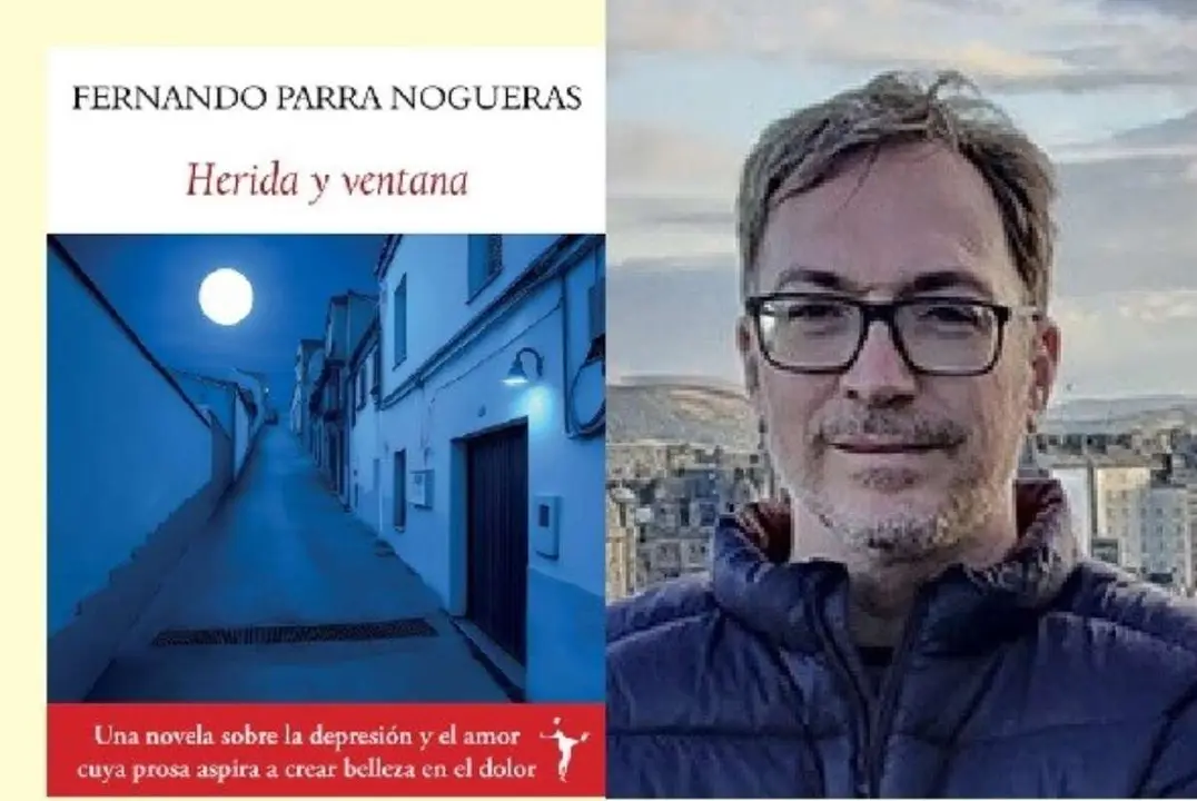 Portada de "Herida y ventana" y retrato de su autor