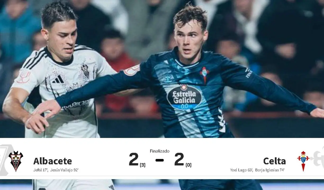 Una imagen el partido entre el Albacete y el Celta en el Belmonte. /  @rccelta