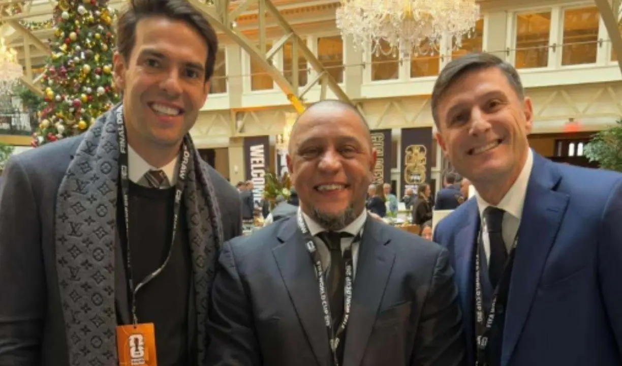 Kak&aacute;, Roberto Carlos y Javier Zanetti. /  Instagram: oficialrc3
