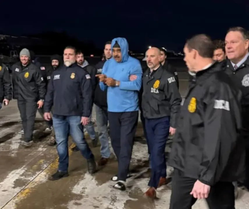 La llegada de Nicol&aacute;s Maduro a Nueva York, estuvo acompa&ntilde;ado de un gran despliegue de agentes de seguridad. / RR SS.