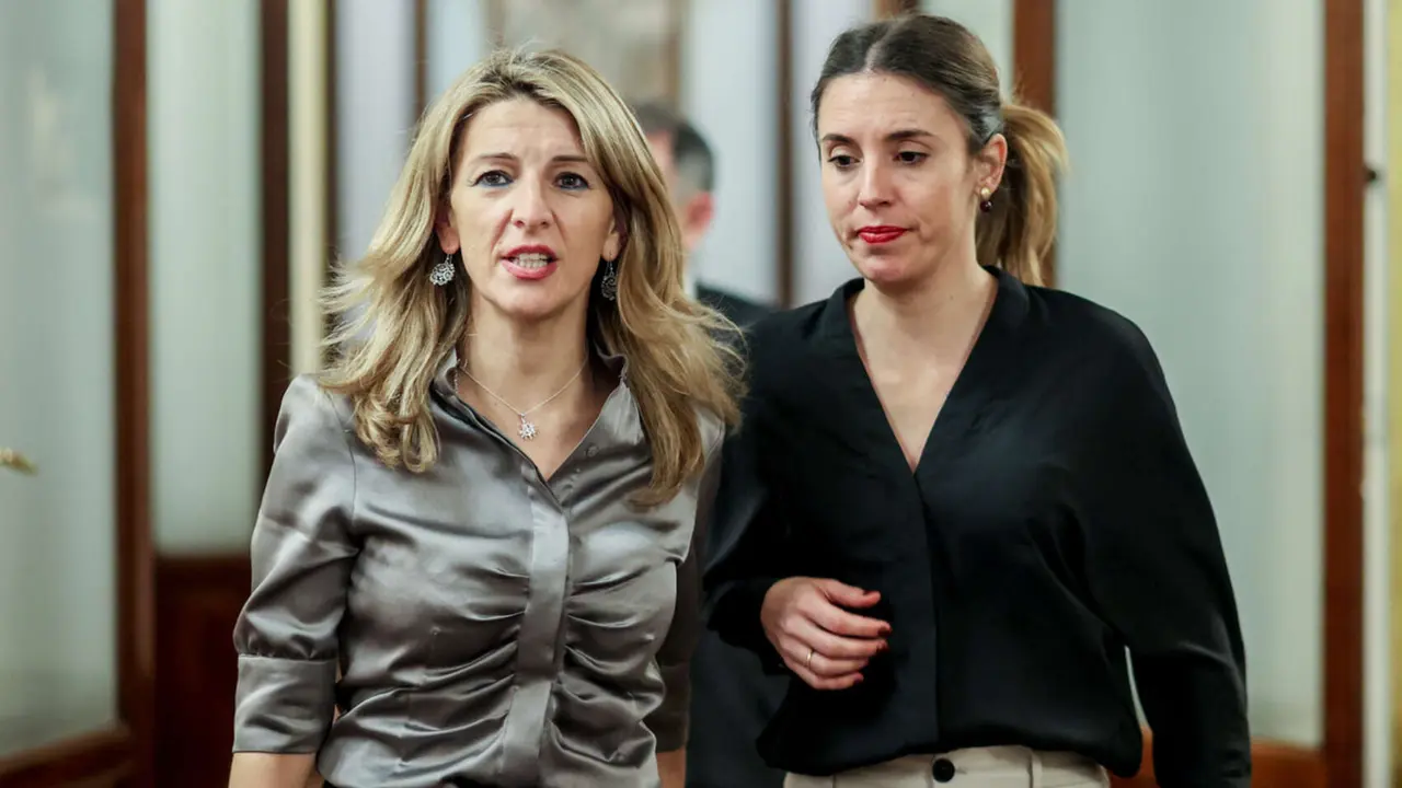 Yolanda D&iacute;az e Irene Montero. / RR. SS.