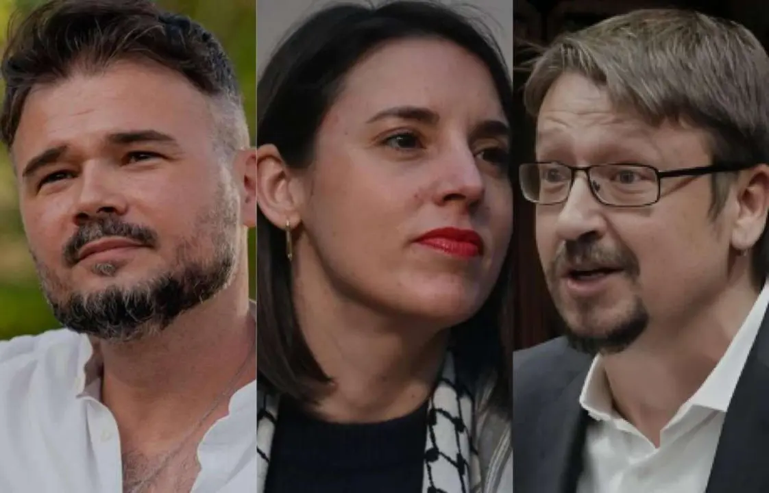 Gabriel Rufi&aacute;n, Irene Montero y Xavier Dom&egrave;nech. / X.