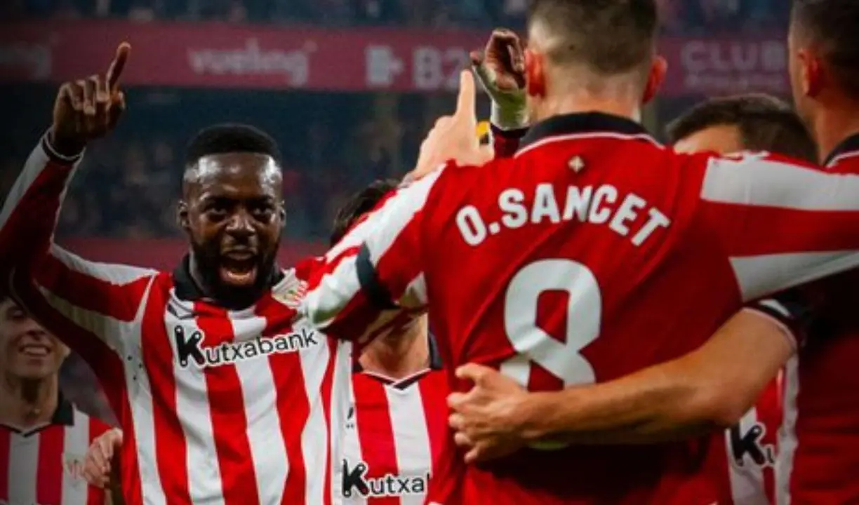 Los jugadores del Athletic en plena celebraci&oacute;n de un gol. /   @athleticclub