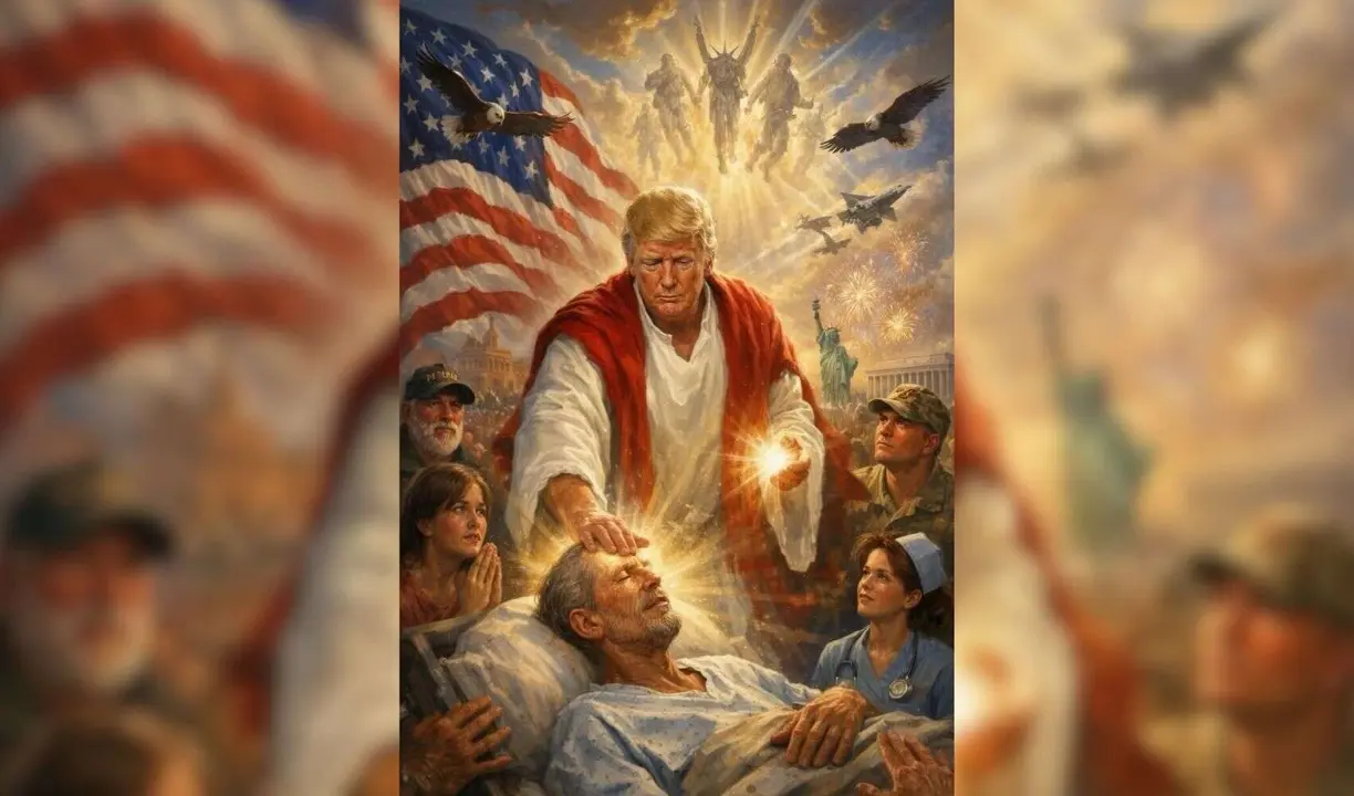 Donald Trump se presenta como Jesucristo. / RR SS.