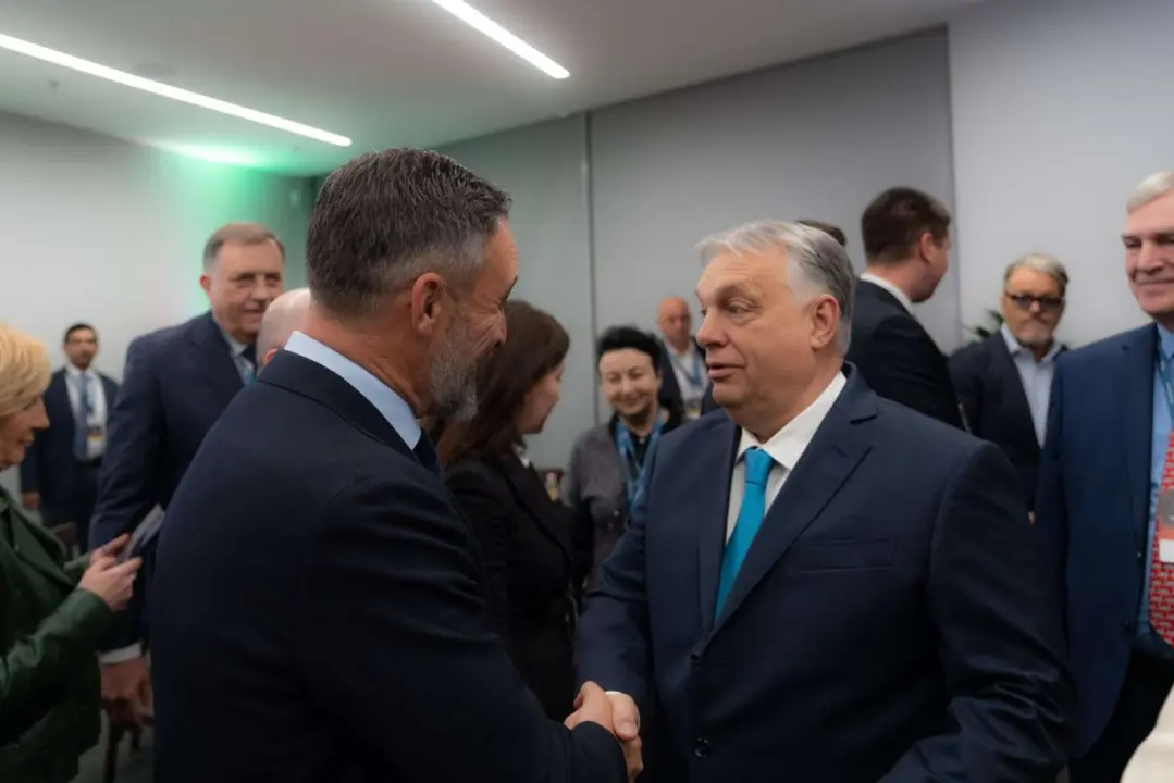 Santiago Abascal, l&iacute;der de Vox y Viktor Orb&aacute;n, primer ministro de Hungr&iacute;a. / @Santi_ABASCAL